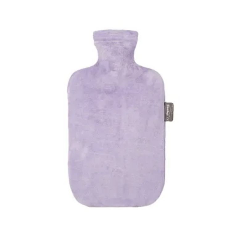 Fashy fleece varmeflaske lilla blå trekk 2 L